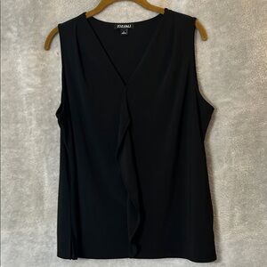 Roz & Ali Elegant Black V-Neck Blouse
